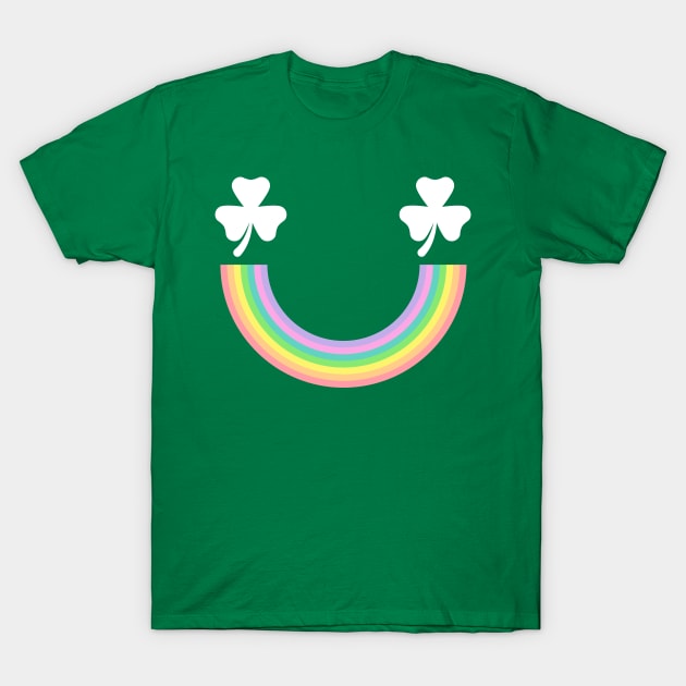 Rainbow Shamrock Smiley T-Shirt by Brobocop